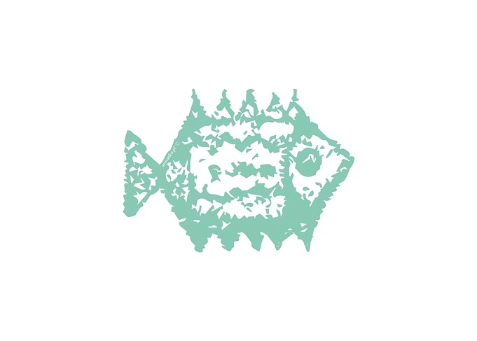 Mint fish illustration