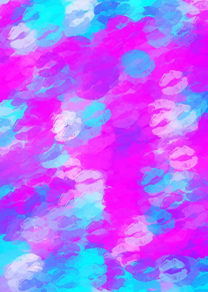 pink and blue kisses