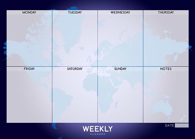 Weekly planner blue