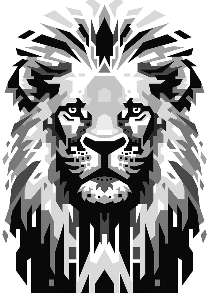 Lion Head in WPAP