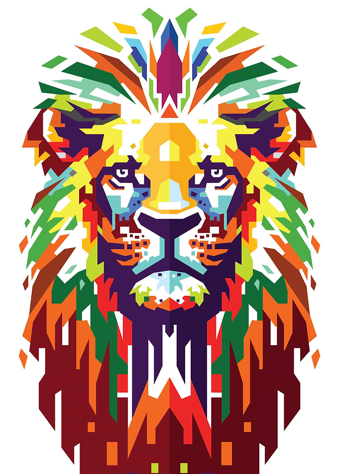 Lion Head In Pop art
