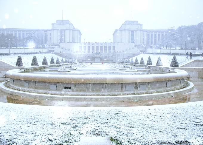 Frozen Trocadero Fountain