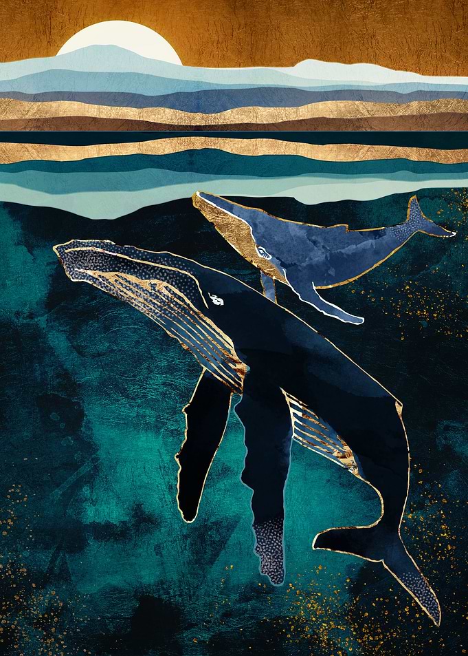 Moonlit Whales