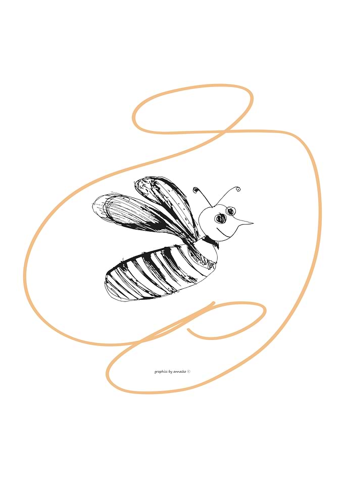 Crazy bee illustration