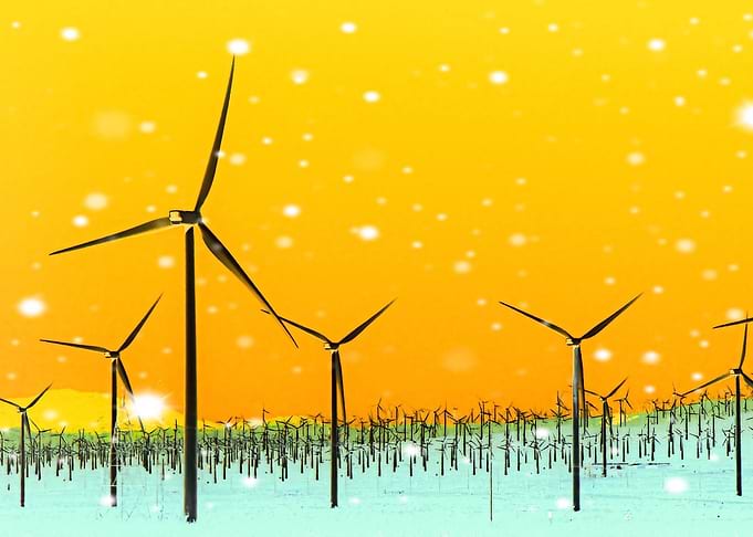 wind turbine in the desert