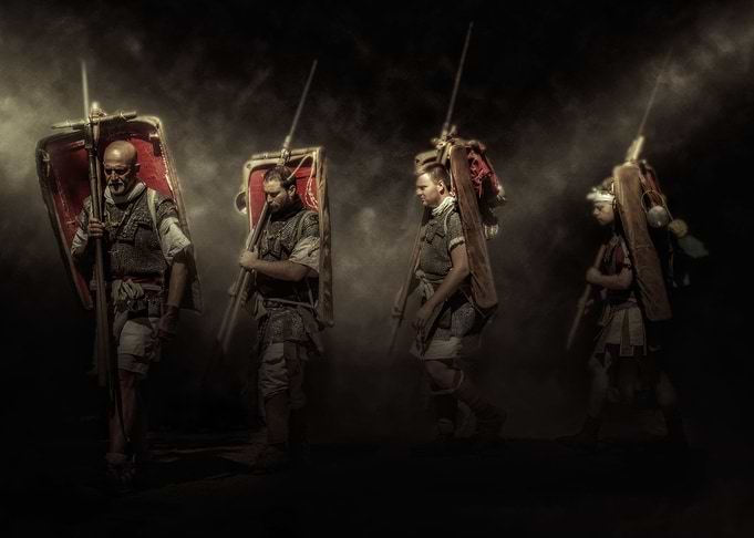 The legionaries march
