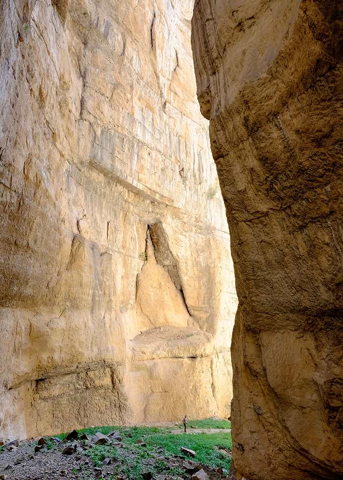 Deep canyon with person