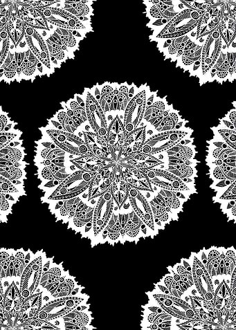 White Mandala on Black