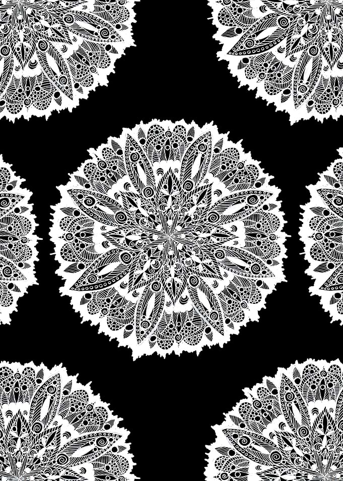 White Mandala on Black