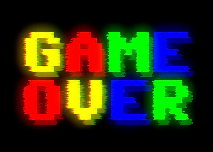 Game over big 8bit glitch