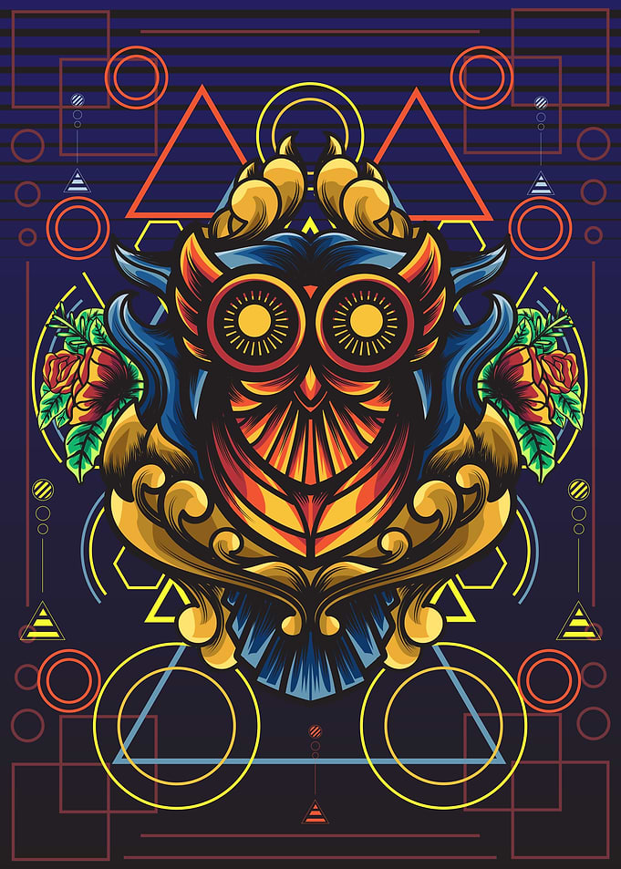 Owl Ornament Geometric