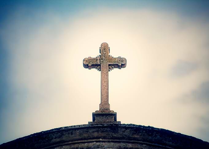 Christian cross sky top