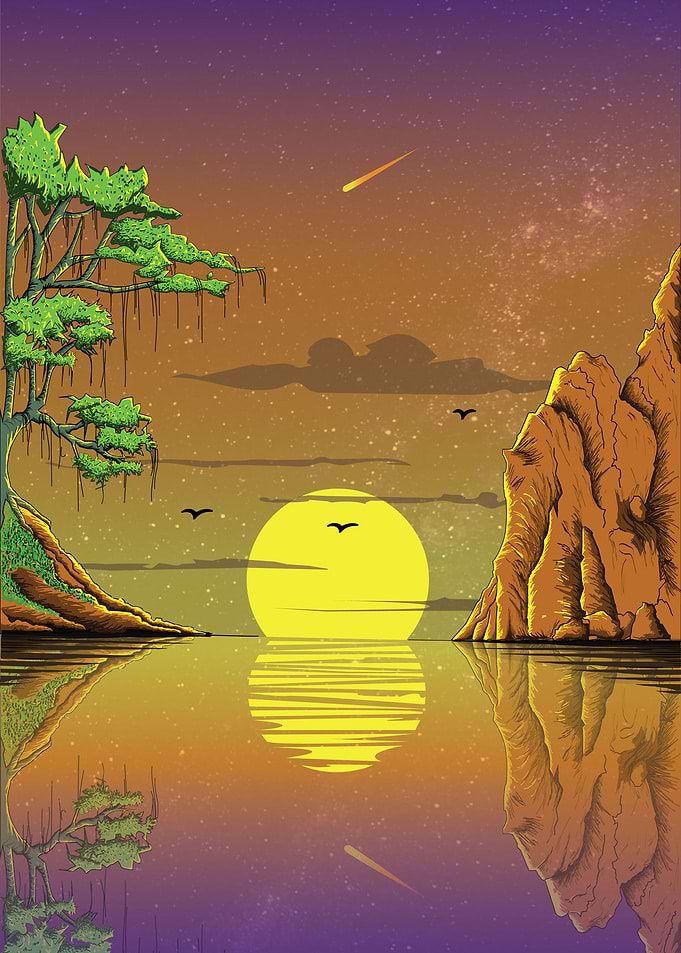 the arrival of the evening