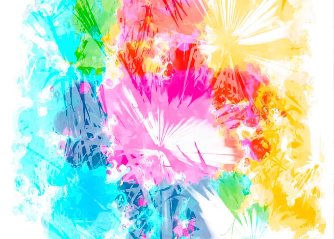 colorful palm leaves
