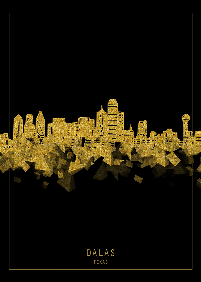 Dallas skyline gold