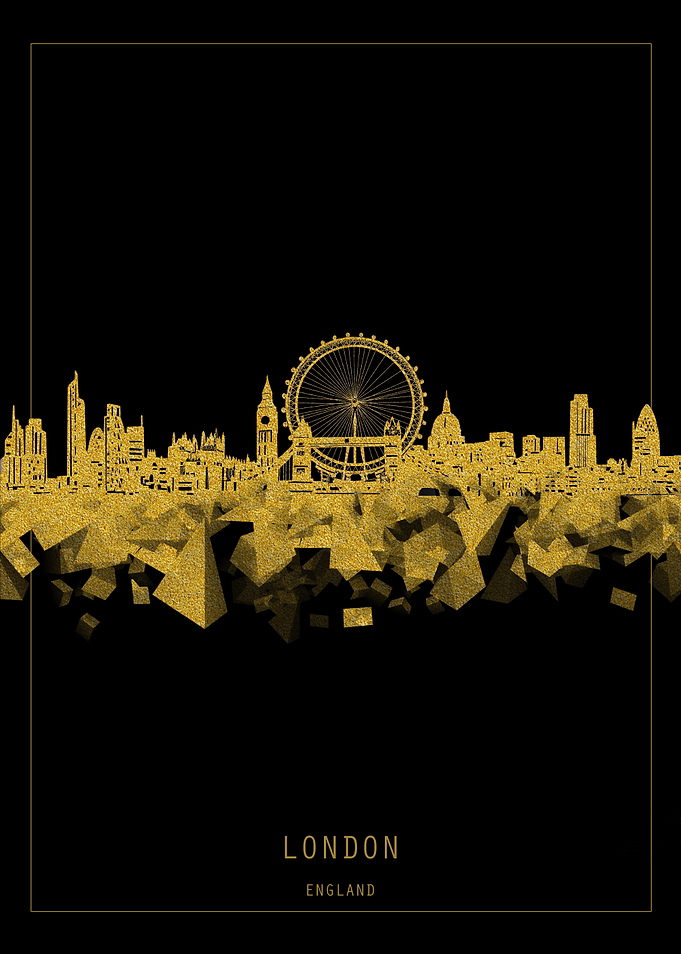 London skyline gold