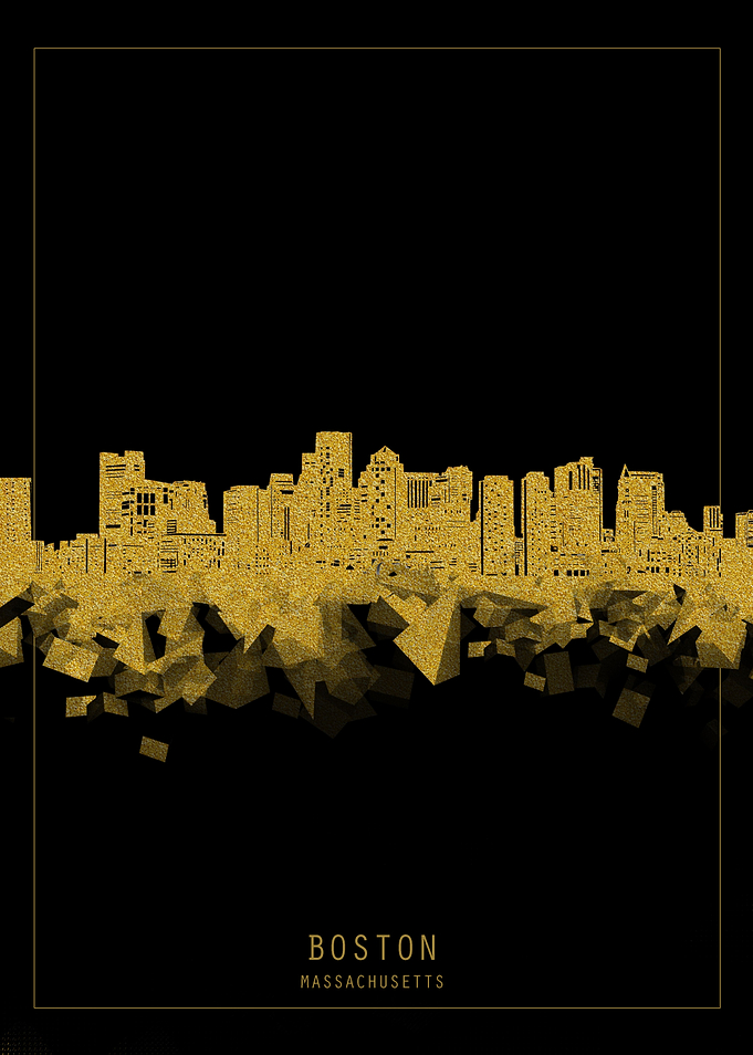 Boston skyline gold