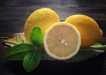 Fresh Lemon on Wood Table