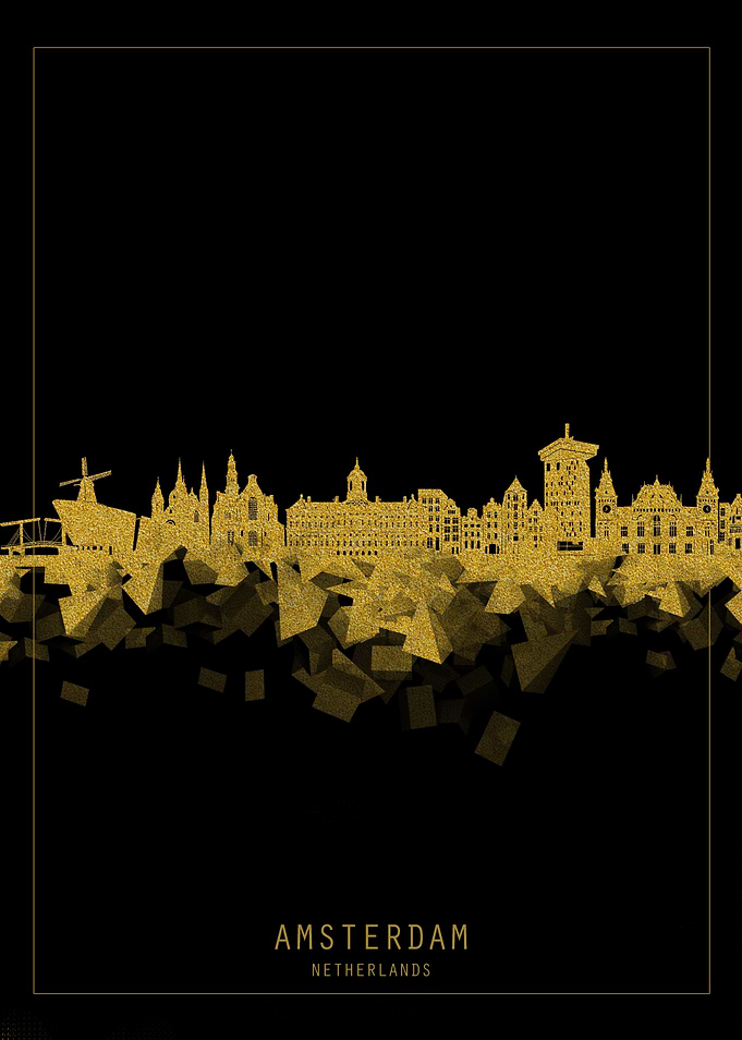 amsterdam skyline gold