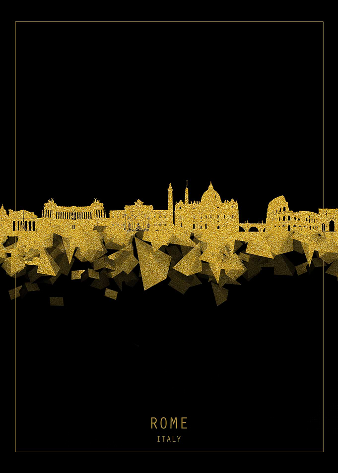 Rome skyline gold