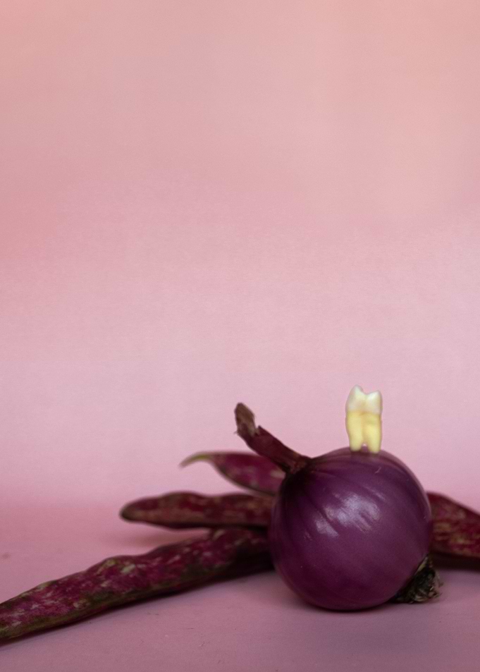 Purple vegetals with tooth