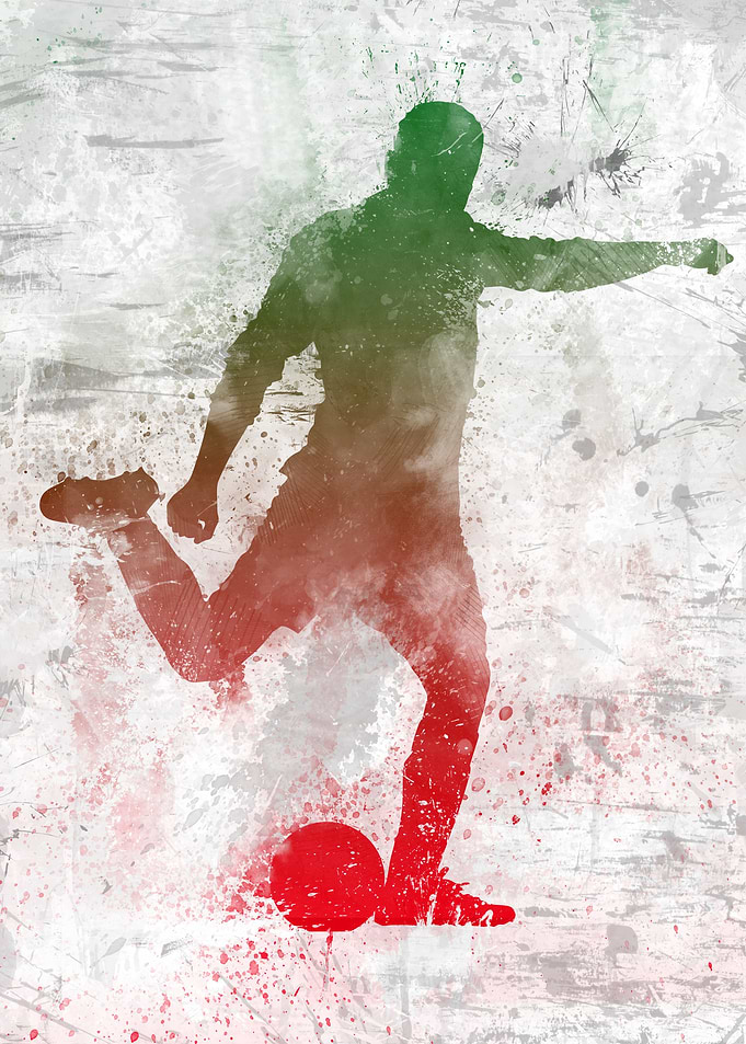 Soccer player painted