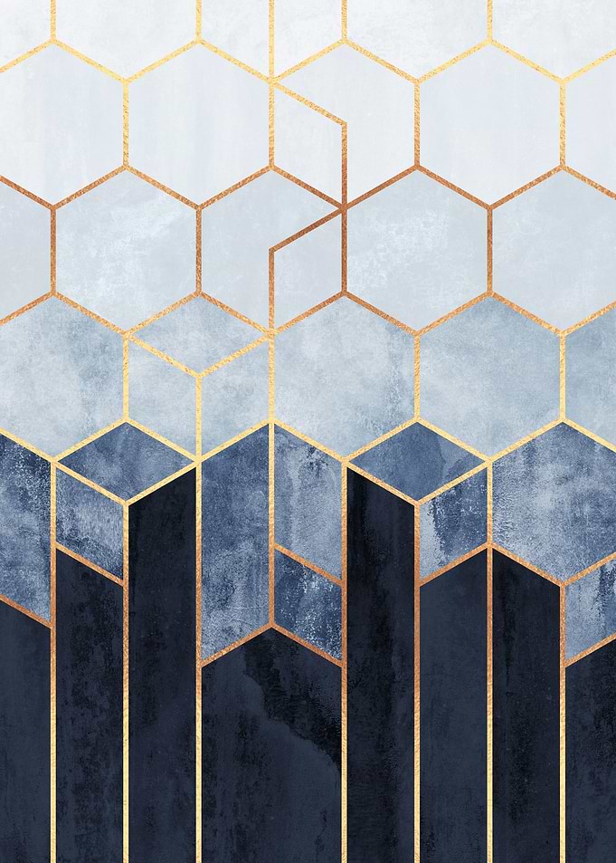 Soft Blue Hexagons