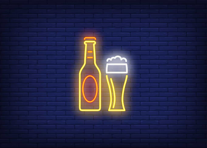 Amazing Bar Beer Glowing