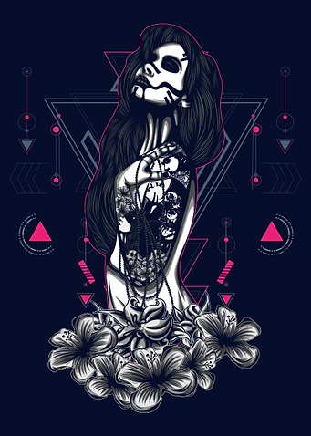 women with tattoo