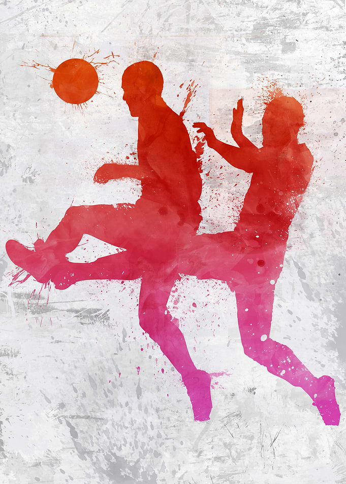 Soccer player painted