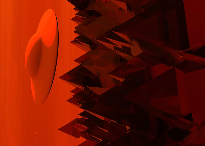 Ufo in Red Diamond planet