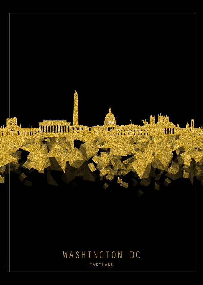 Washington dc skyline gold