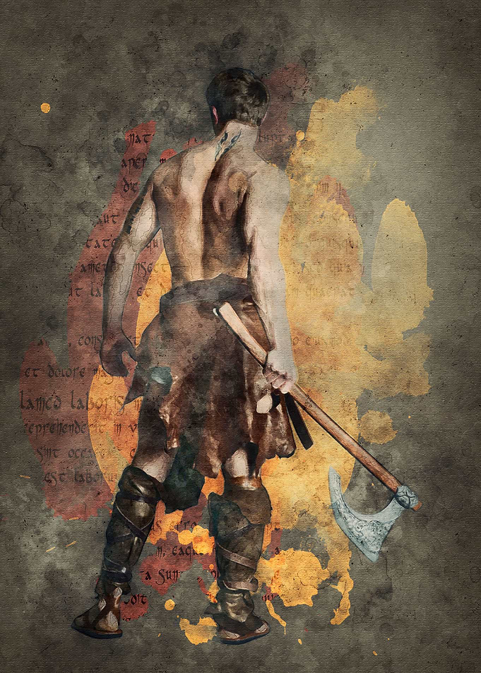 Warrior Viking Watercolor