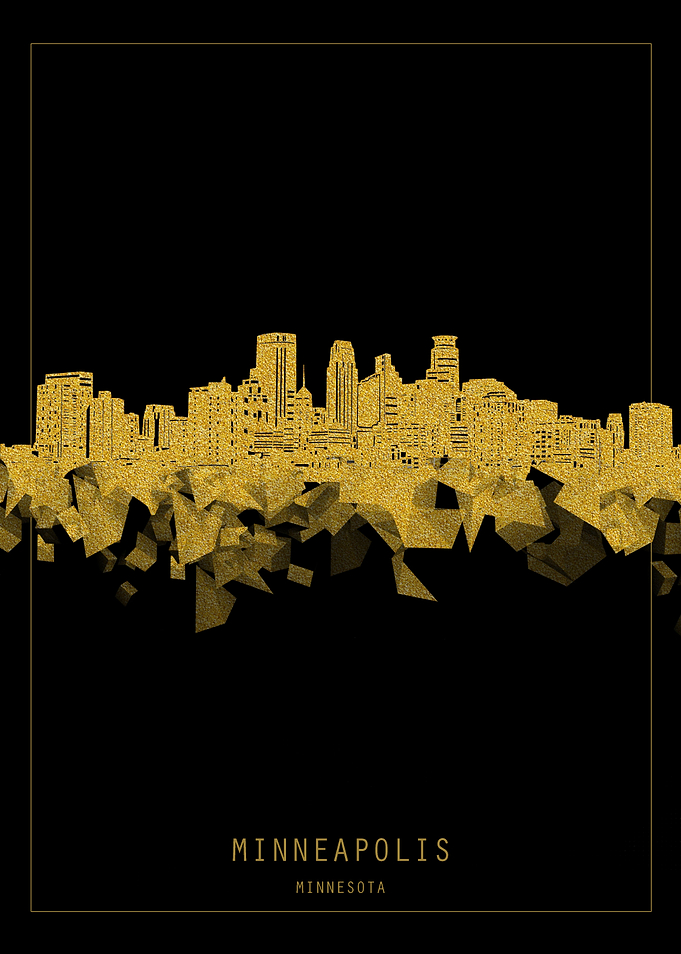 Minneapolis skyline gold