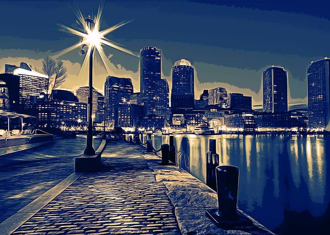 City in night