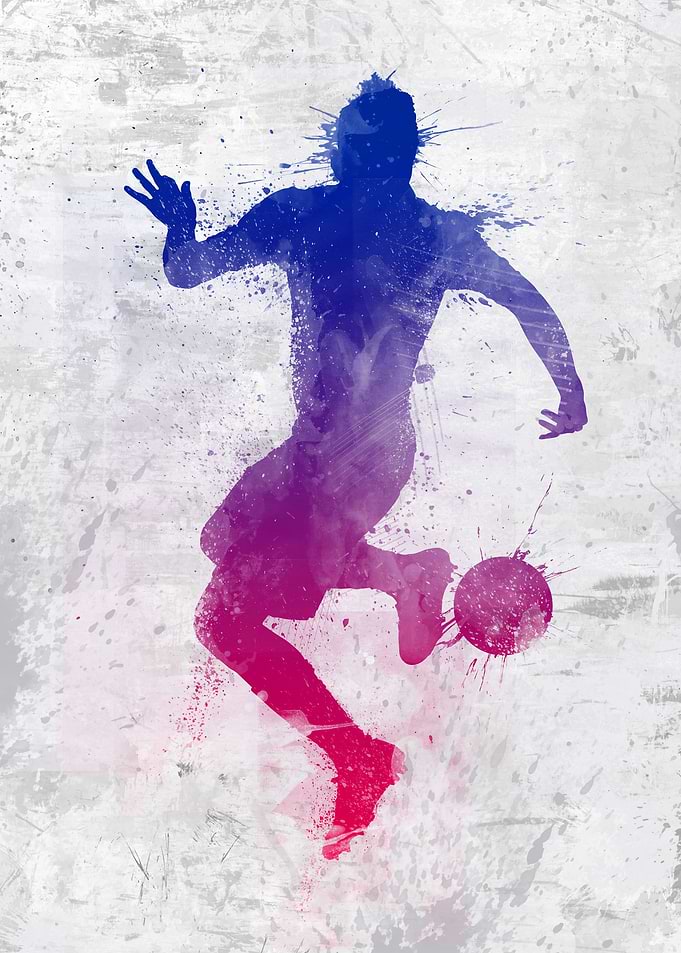 Soccer player painted
