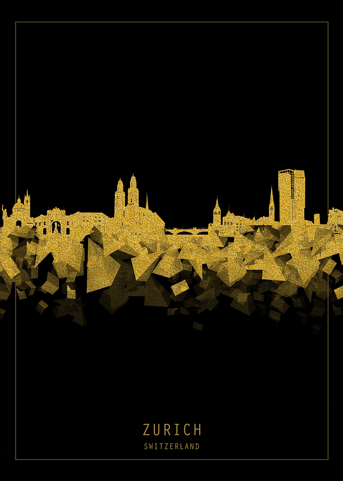 Zurich skyline gold