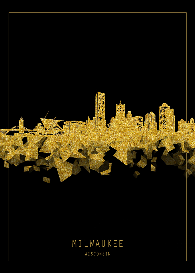 Milwaukee skyline gold