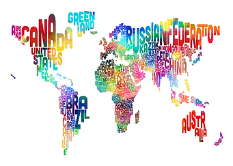 Text Map of the World