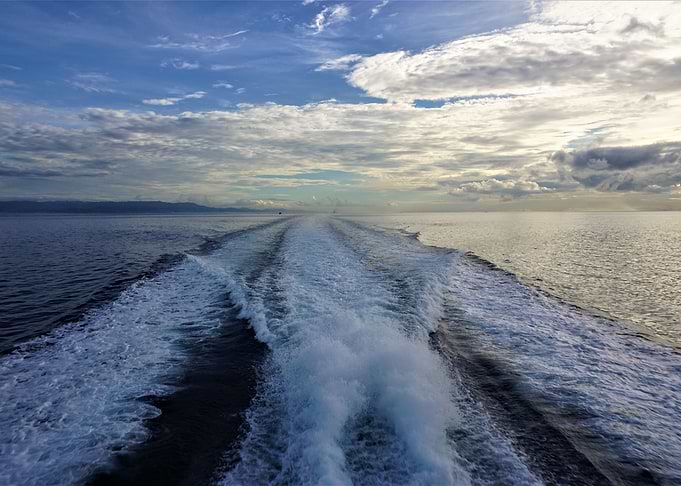 Motor boat tracks