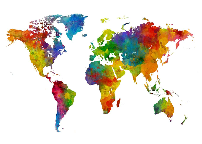 World Map Watercolor