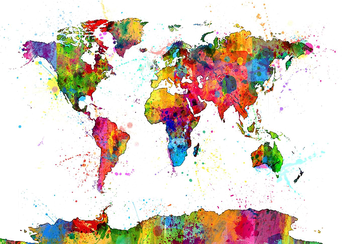 World Map Painting