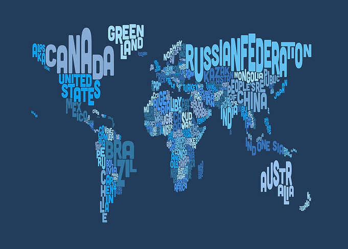 Text Map of the World
