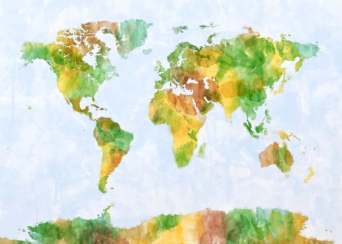 World Map Watercolor