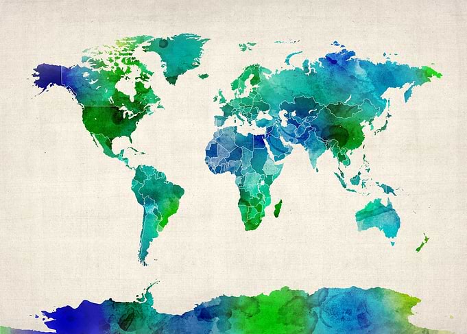 World Map Watercolor