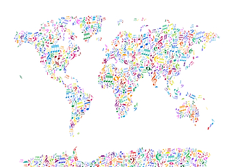 Music Notes World Map