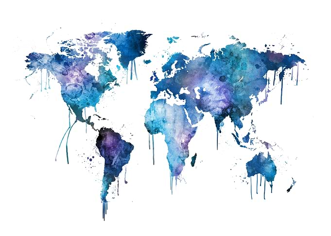 World Map Painting