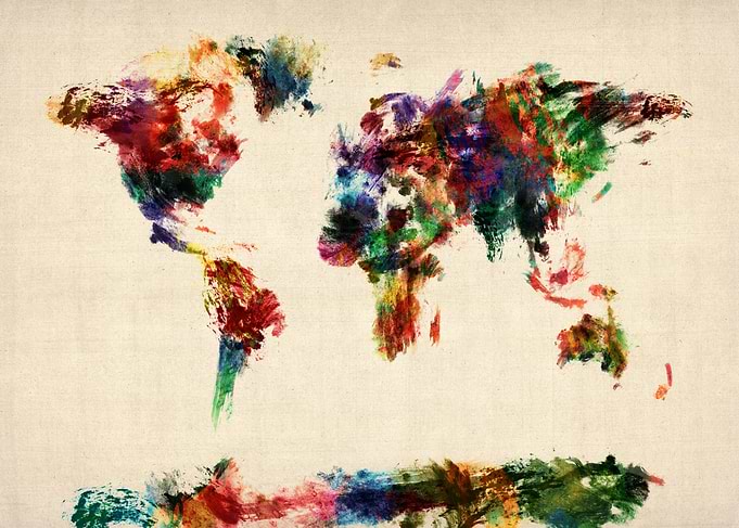 World Map Painting