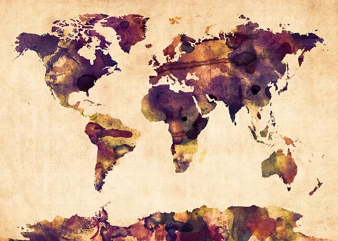 World Map Watercolor