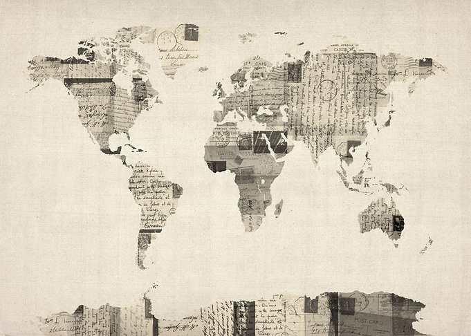 Old Postcards World map